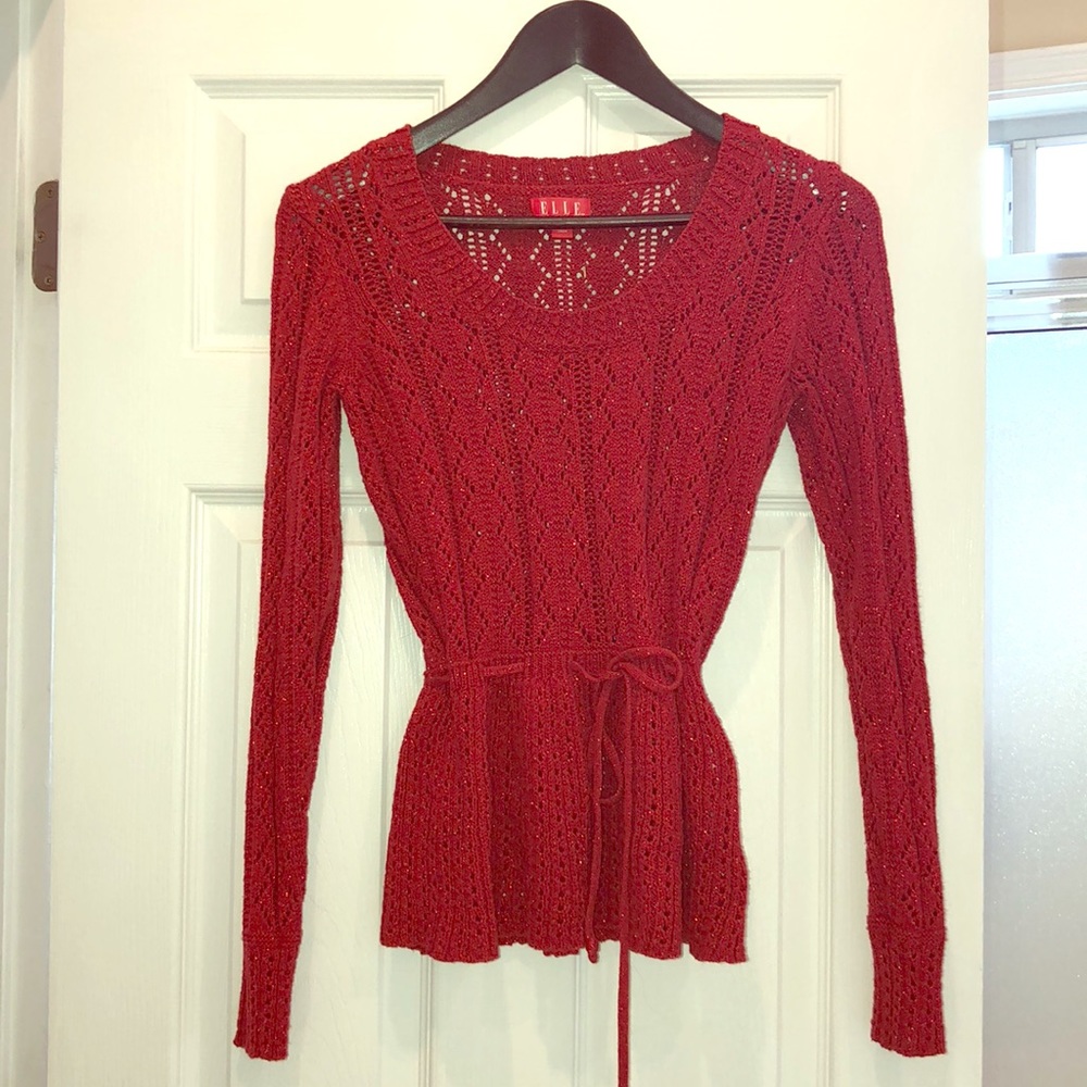 Red sparkly sweater